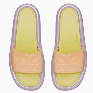 Tory Burch Sandals Bubble Slides Jelly Cloud Purple & Neon SZ 11 NEW WITH BOX!